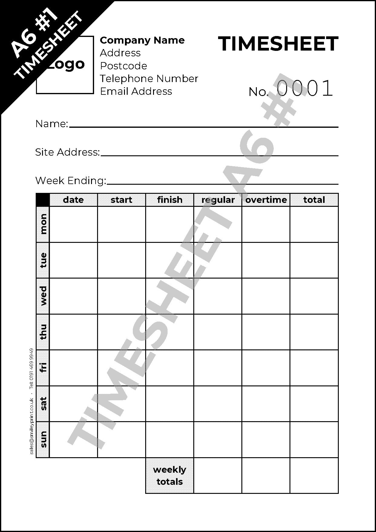 Timesheet Templates - Order Online