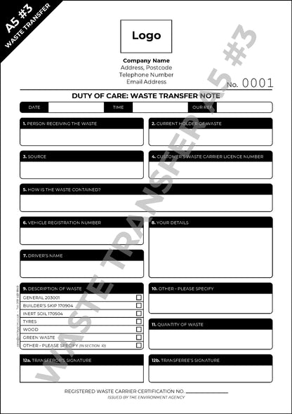 Waste Transfer Templates